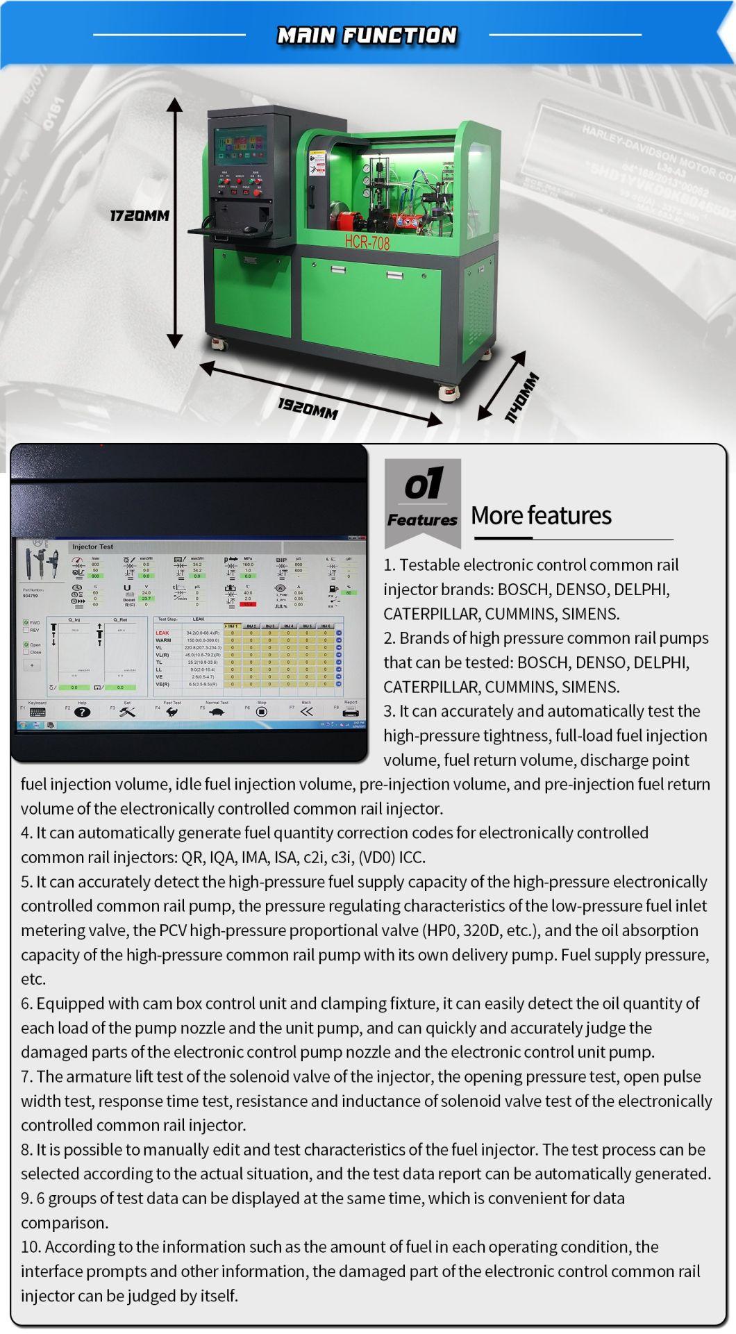 Hcr-708 Diesel Injection Pump Test Bench Eui Eup Common Rail Test Bench