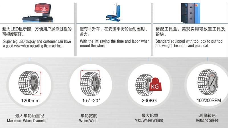 Wheel Balancing Used Petrol Station Equipment for Heavy Vehicle
