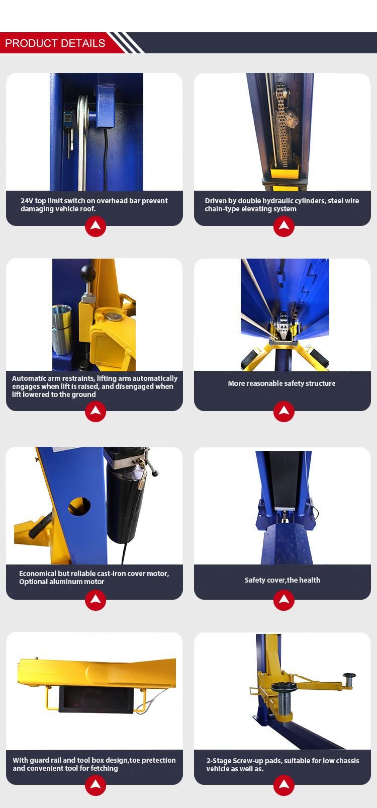 Ce 4000kg Double Cylinder Hydraulic Type Auto Lift