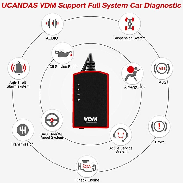 Ucandas Vdm WiFi Full System Obdii Car Fault Scanner Car Diagnosis Maintenance Tool+Tablet Win10