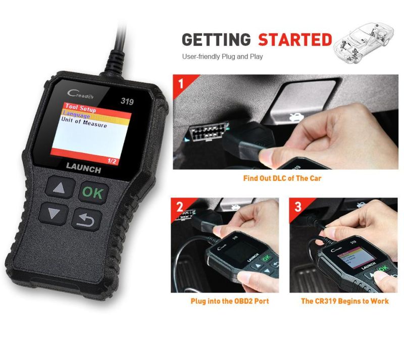 2019 OBD2 Car Code Reader Scanner Launch Cr319 DIY Vehicle Diagnostic Tool as Cr3001