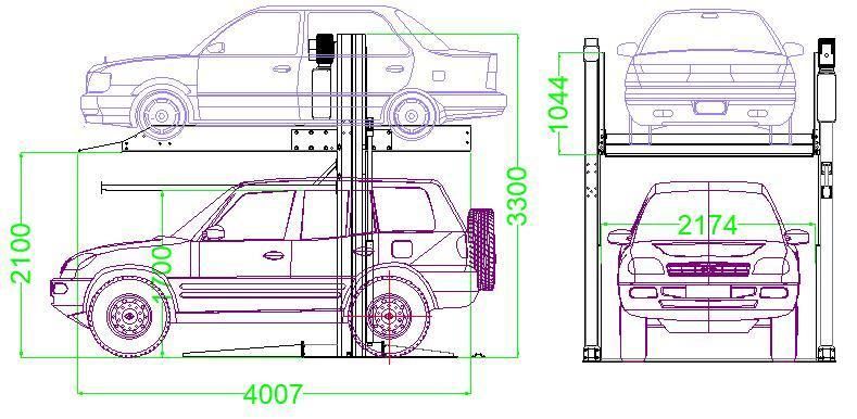 Hydraulic Two Post Car Parking Lift/Hoist/System