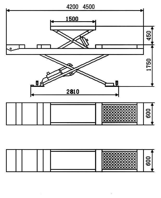 High Quality Hydraulic Inground Big Scissor Car Lift