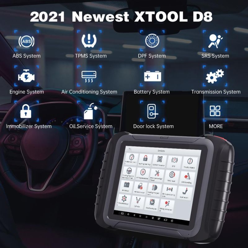 2021 Newest Xtool D8 OBD2 Diagnostic Scanner Automotive OBD Code Reader Professional Car Scan Tool 8 Inch Scanner Support Can Fd