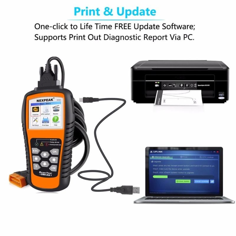 Nexpeak Nx501 OBD2 Automotive Scanner Obdii Code Reader Diagnostic Tool Check Engine Multi-Languages Car Tools Full OBD2 Scanner