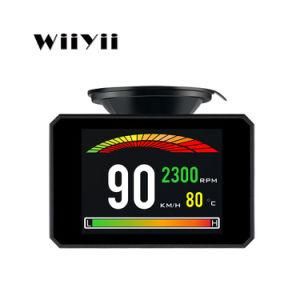 Wiiyii P16 Brake Test Digital Gauge 8 Interfaces Car Hud OBD2 Smart Head up Display