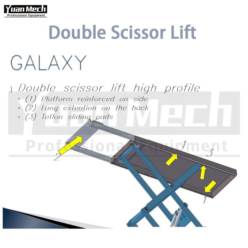 Yuanmech Dhi30cis Double Scissor Lift High Profile with Power Unit Inground