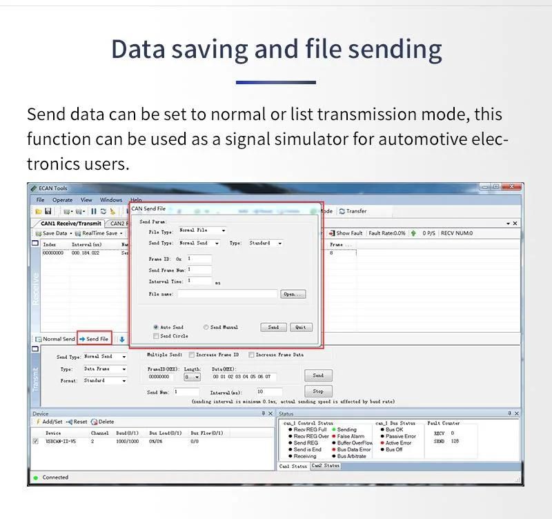 Gcan Data Receiving and Sending USB to Can Analyzer / Adapter