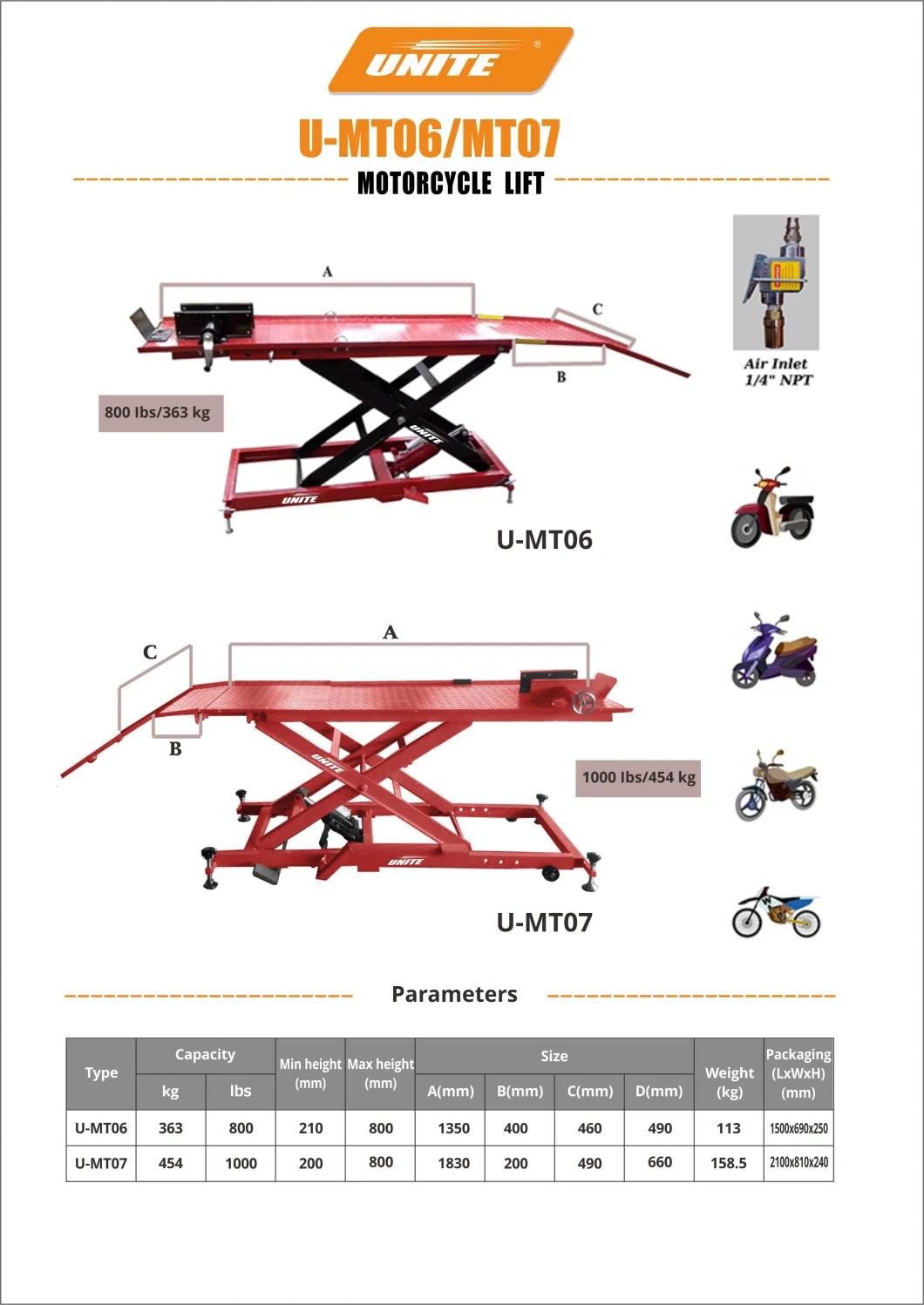 1000lbs Mobile motorcycle Lift Table ATV Lift Scissor Lift U-Mt07 Garage Equipment