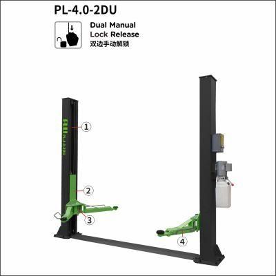 Puli 4t/8840lbs Single Released Two Post Car Lift CE Floor Plate Car Jack Pl-4.0-2dus for Car Repair Equipment and Workshop on Sale