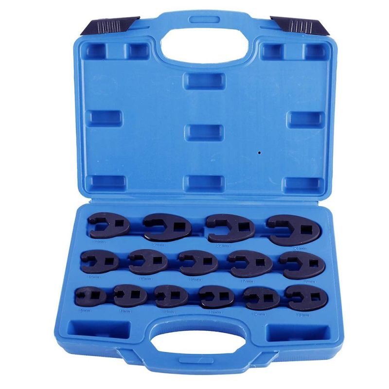 15PC 3/8" Dr. Professional Metric Crowfoot Wrench Set (VT14069)