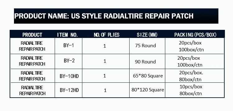 Radial Tire Repair Patch with Tire Reinforcing Cold Patch