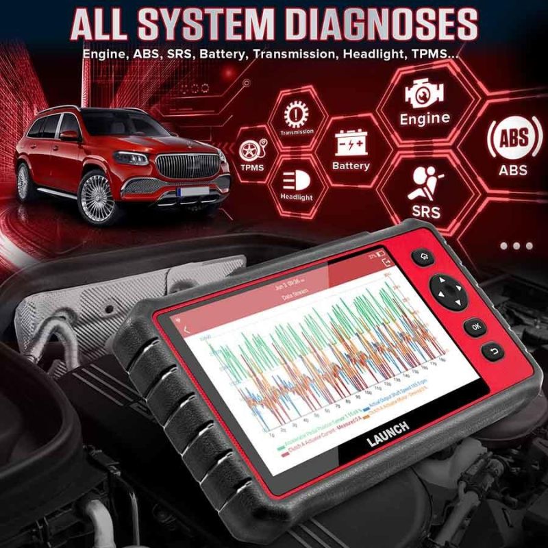 Launch X431 Crp909e Full System Car Diagnostic Tool with 15 Reset Service Pk Mk808 Crp909