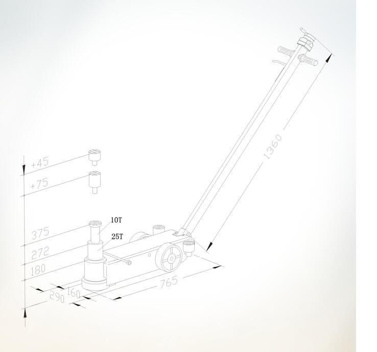 2 Stage Air Hydraulic Floor Jack 25ton/10ton