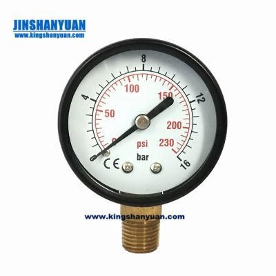 50mm Auto Parts Black Steel Central Bottom Pressure Gauge