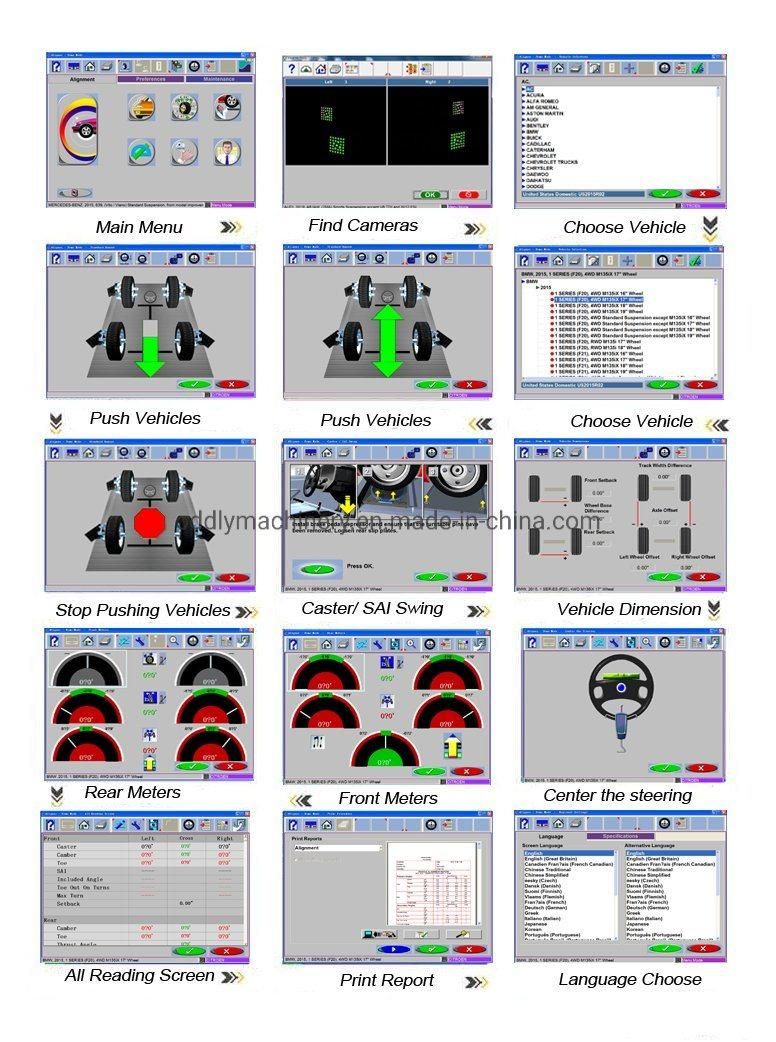 Car Tyre 3D Wheel Alignment Machine with Lifting Beam