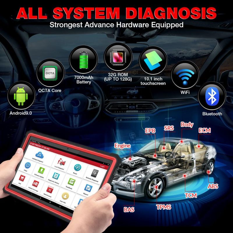 Launch X431 PRO3s+ Hdiii 10.1 Inch 12V & 24V Car & Truck Diagnostic Scanner Automotive Obdii Auto Coder Reader Tools Car Diagnostic Tools