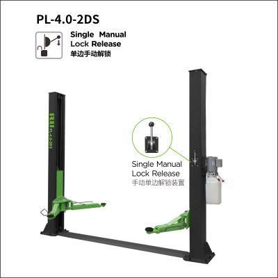 Puli 4t/8840lbs Single Lock Release Two Post Car Lift Floor Plate Car Jack Pl-4.0-2ds for Car Repair Equipment and Workshop on Sale
