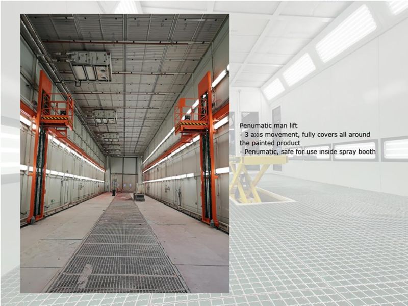 Massive Industrial Spray Painting Cabin with Floor Conveyor System