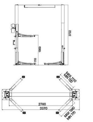 12 Months Warranty 5 Ton Ce Certificated Double Cylinder Car Lift with Two Column