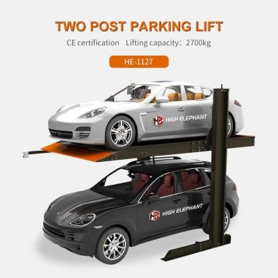 CE Two Post Parking Platform Car Lifter Elevated Car Parking