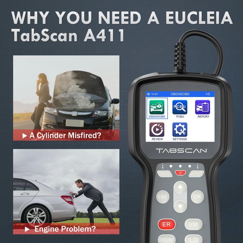 Eucleia Tabscan A411 OBD2 Automotive Scanner All Obdii Code Reader Wireless Professional OBD 2 Car Diagnostic Tool Free Update