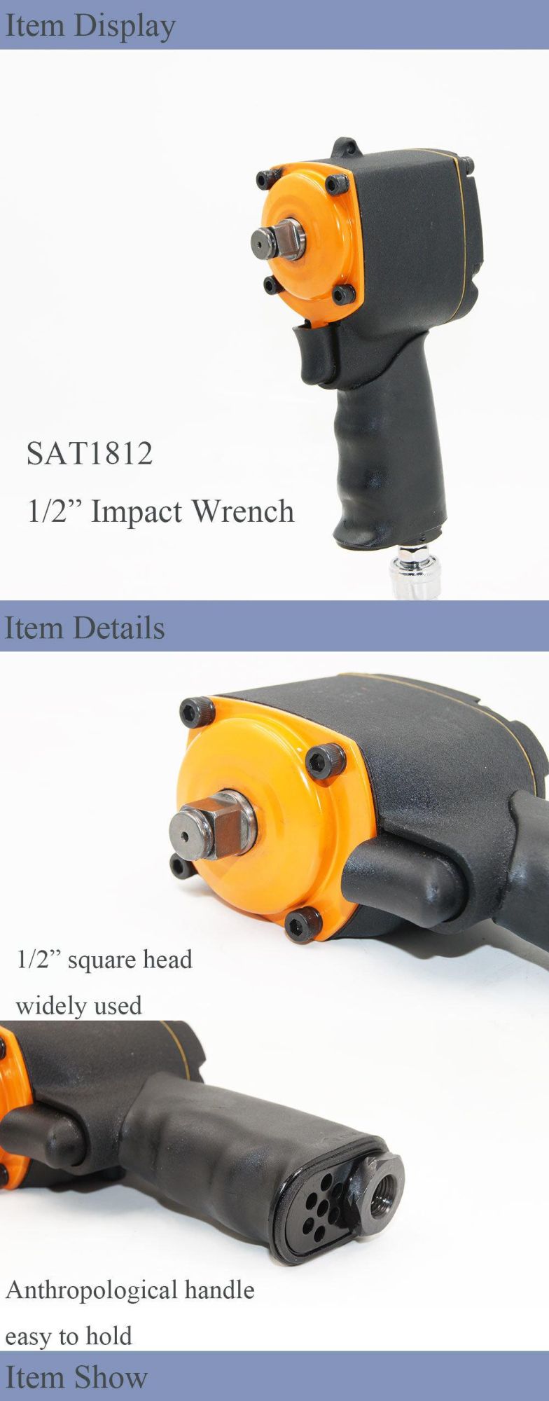 1/2" Car Hub Tire Repair Air Impact Wrench