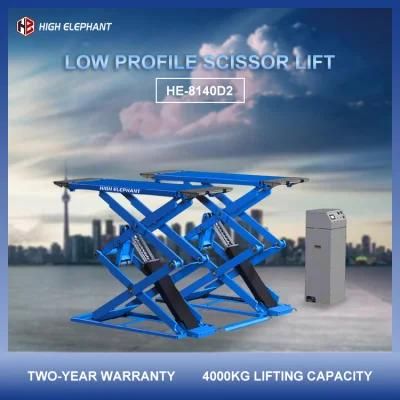 Low-Profile Structure on-Ground Installation Scissor Car Lift for Sale