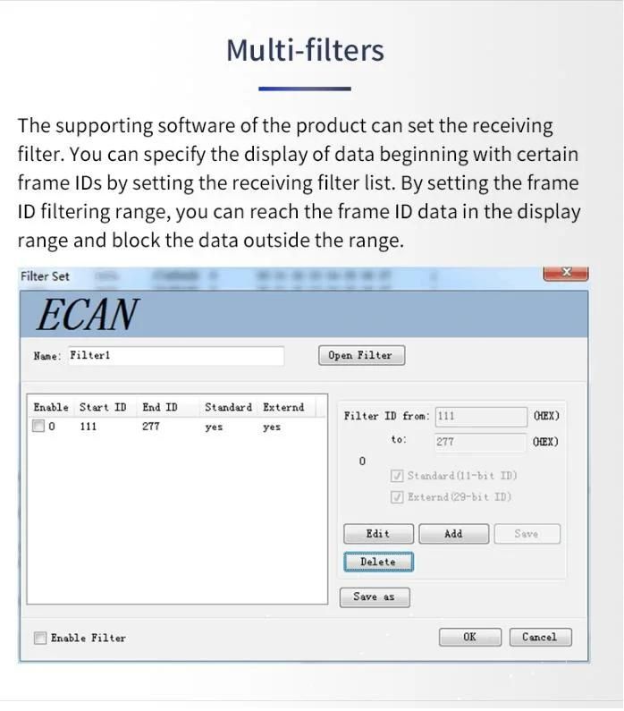 Mini Usbcan Adapter Analyzer with Small and Portable Canbus Interface