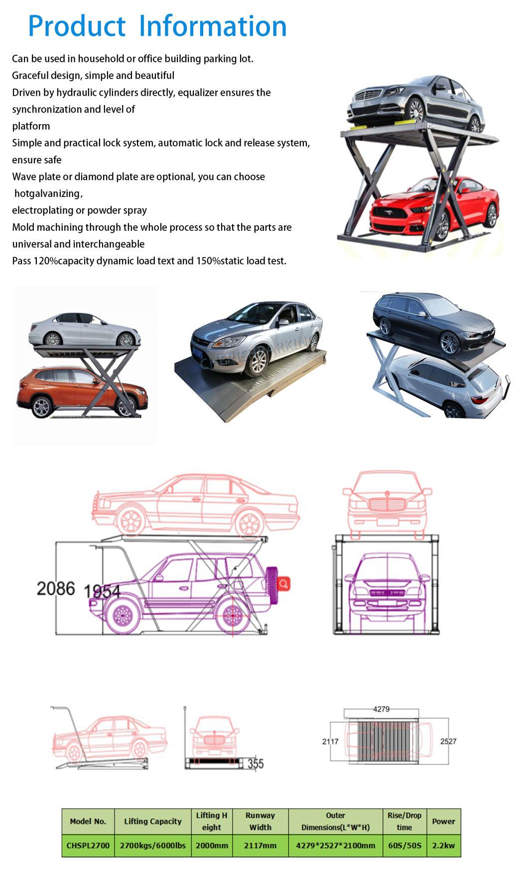 Double Car Parking System Scissor Lift Platform