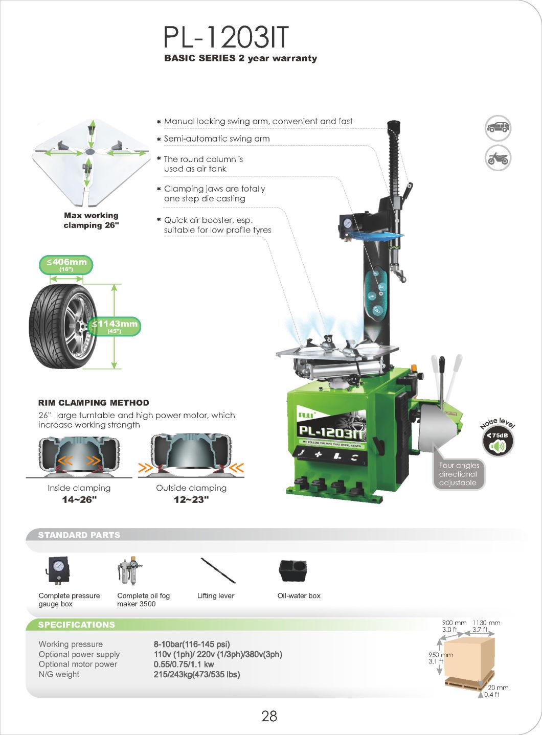 Puli Semi Automatic Swing Arm Tire Changer Price CE Machine Economical Automatic Car