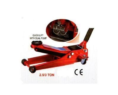 Low Profile Dual Pump Hydraulic Floor Jack 3t with Ce