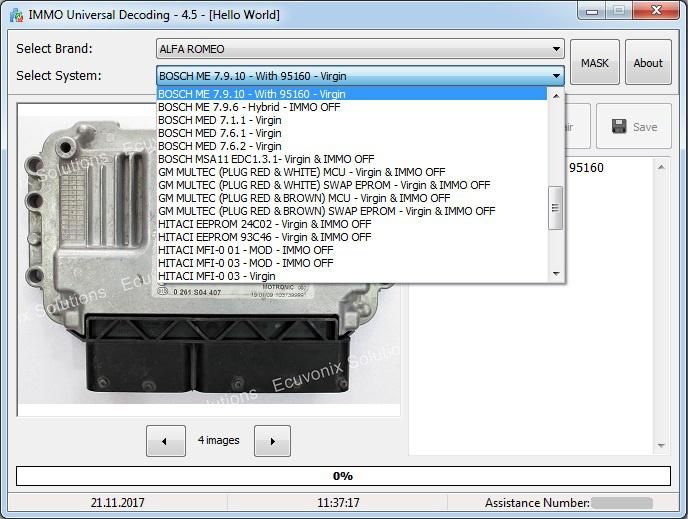 IMMO Universal Decoding 4.5 IMMO off Software Remove IMMO Code of ECU Repair IMMO Code 1100 Compatible Systems Above 10000 Model