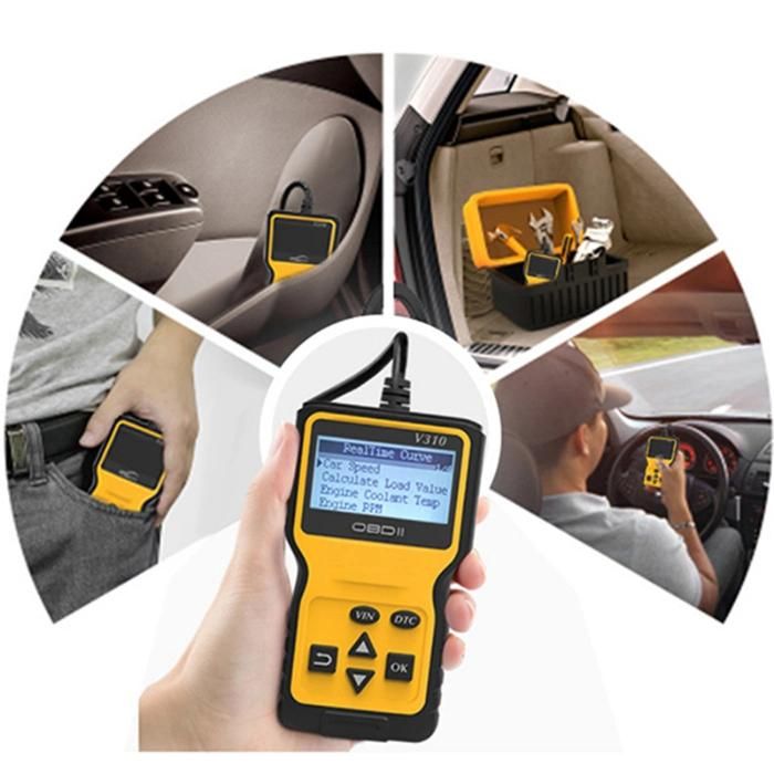 OBD II Digital Mini Car Vehicle Fault Code Reader Diagonstic Scanner with 6 Languages