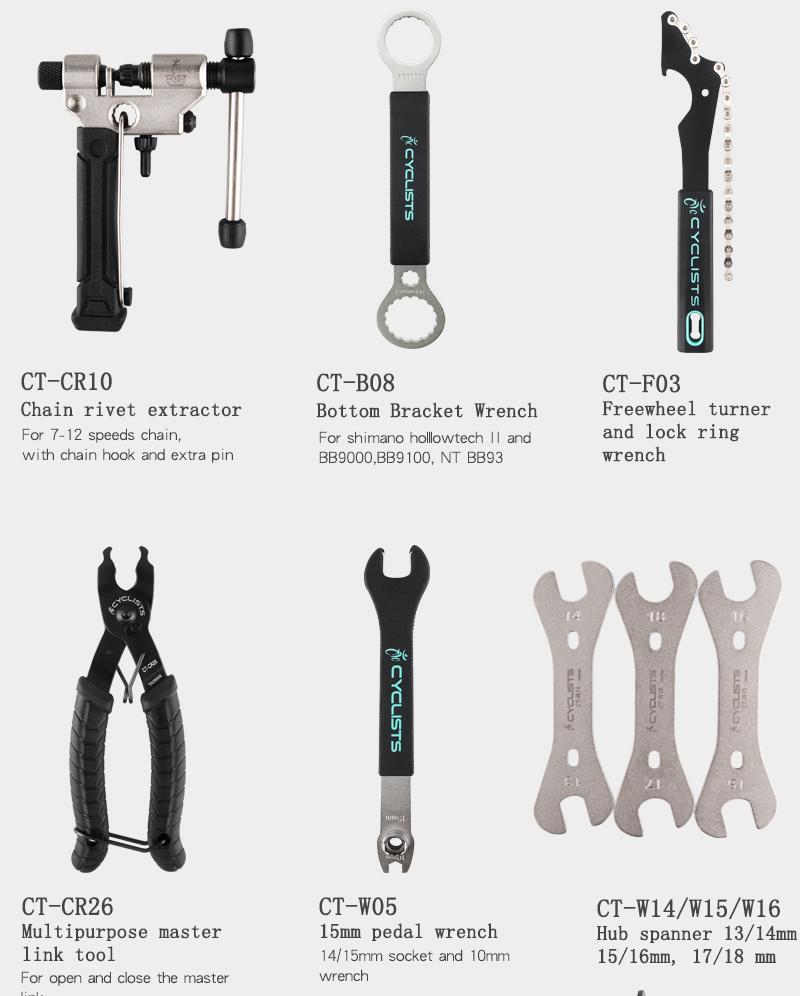 Professional Bicycle Repair Tools 18 in 1 Cycling Multitool Chain Pedal Bb Wrench Hex Key Bike Tools Kit (VT14140)