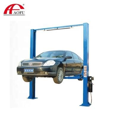 Aofu Automotive Hydraulic Garage Equipment 3.5t 4 Ton Clear Floor Double Cylinder Auto Lift Two Post Car Lift