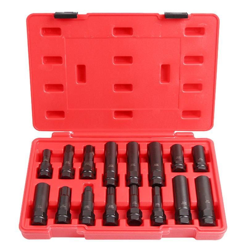 Viktec 16 Piece SAE Metric Universal Locking Lug Nut Master Key Set, Wheel Lock Removal Socket Set for Aftermarket and Factory Wheels