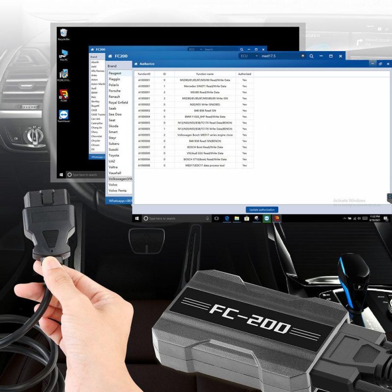 Cg FC200 ECU Programmer Full Version Support 4200 Ecus and 3 Operating Modes Upgrade of At200 Isn OBD Reader Free Update