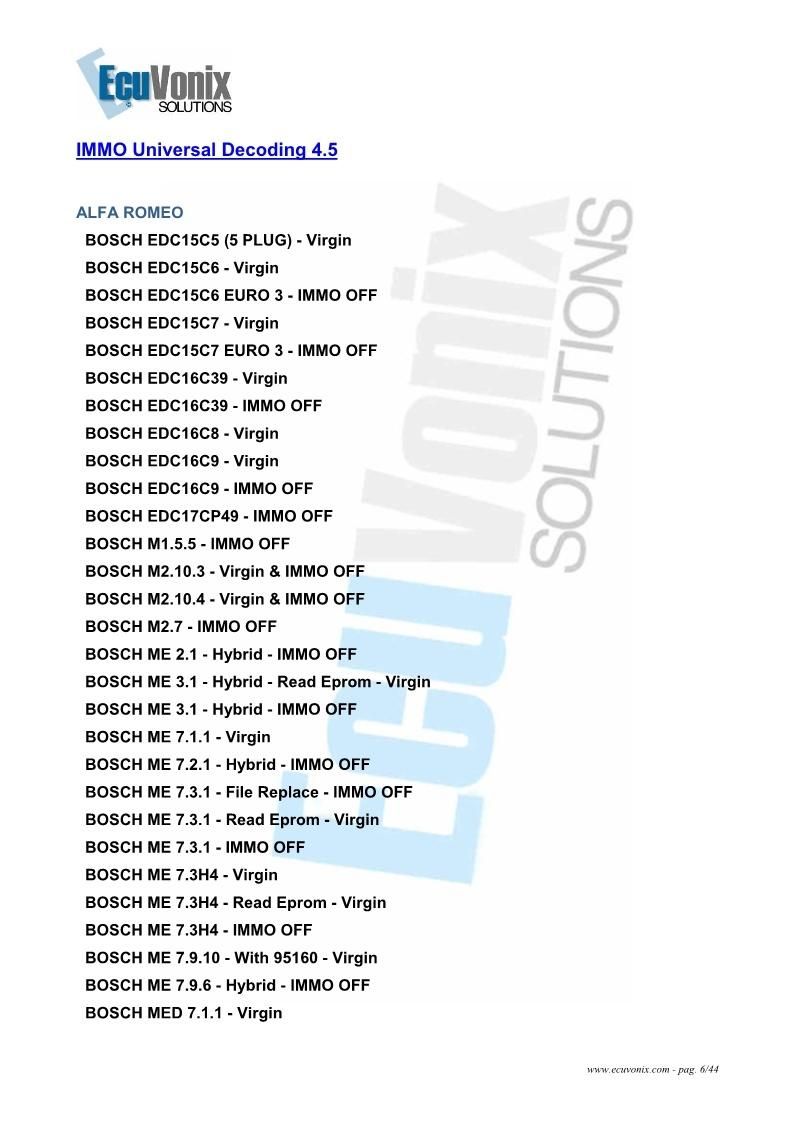 IMMO Universal Decoding 4.5 IMMO off Software Remove IMMO Code of ECU Repair IMMO Code 1100 Compatible Systems Above 10000 Model