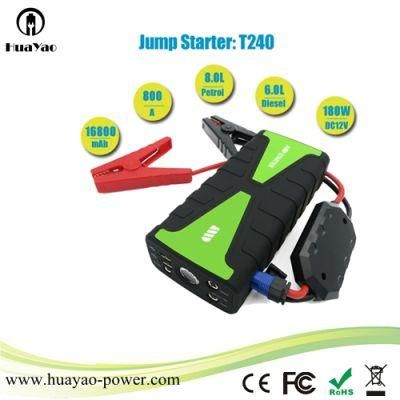 16800mAh 800A Peak Portable Jump Starter Mini Power Booster for Emergency