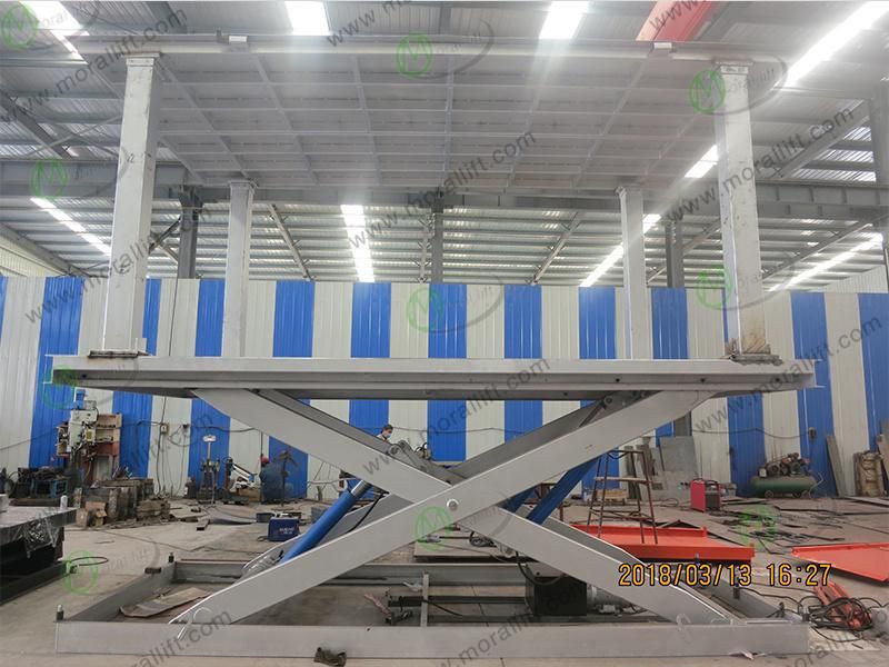Double Parking Garage Car Lift with Scissor Design