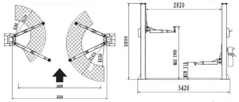 Two Post Hydraulic Auto Lift (ORL-32FB)