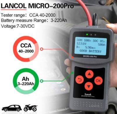 12V Automotive Battery Tester Micro-200 PRO Auto Diagnostic 12V Car Battery Analyzer CCA Tester