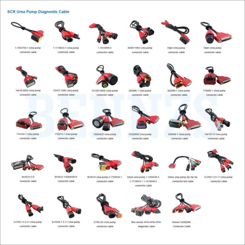 Factory Directly Supply Doser Tester Cables Bosch Urea Pump 2-1703639-1 Connector Cable for Urea Doser Tester