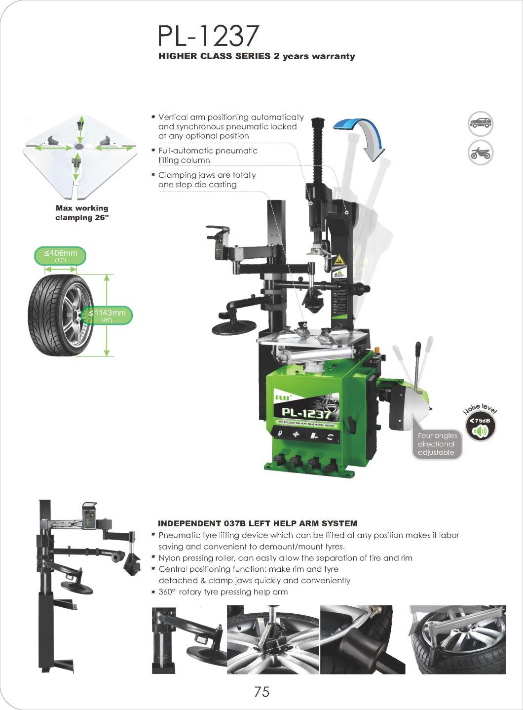 Puli Full Automatic Tilting Tyre Changer CE Price Pl-1237 Auto Maintenance Repair Equipment on Sale