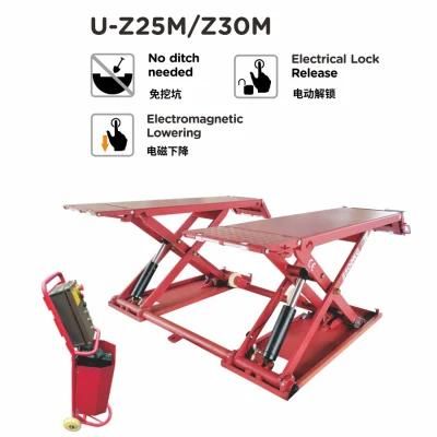 Car Scissor Lift Table 2.5 T Capacity U-Z25m Mobile MID-Rise Scissor Lift for Garage Equipment