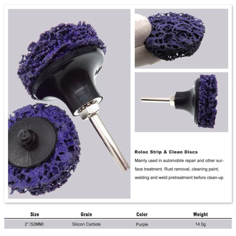 Purple 4.5" 115mm Wheel Disc Abrasive Grinders Clean Tool for Paint and Flaking Materials Removal