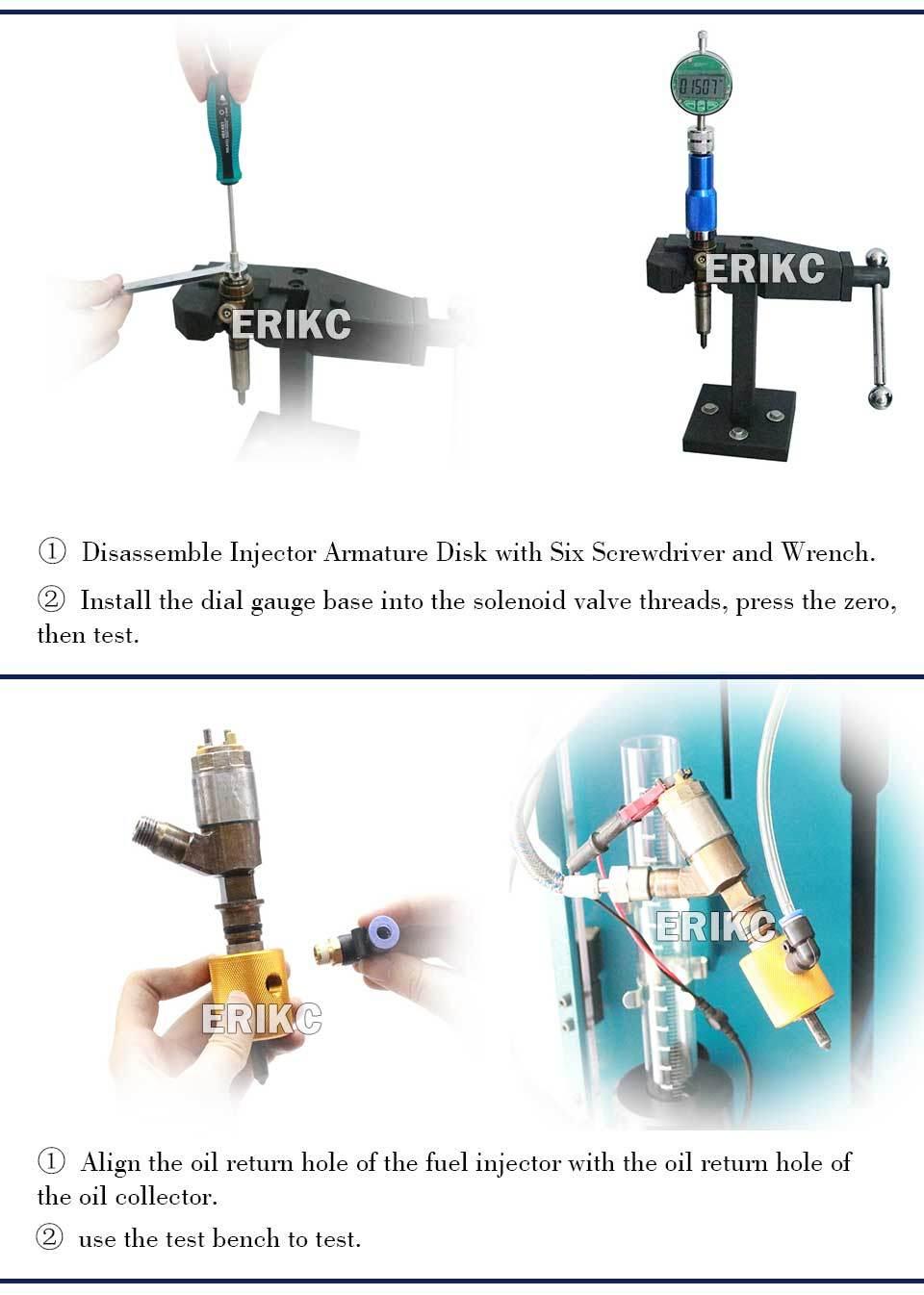 Erikc Removable Kits Diesel Injector Shims Gap Gasket Adjusting Measuring Tools Disassemble for 320d Heui C6 Injector