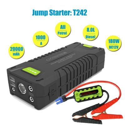 20000mAh Mini Auto Jumps Starter Power Bank to Start All Gasoline Backup