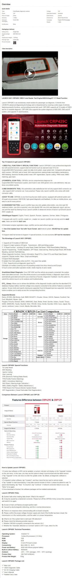 Crp 429c Four System Automobile Code Reading Card Tester